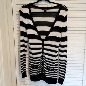 WHBM stripe cardi button cardigan